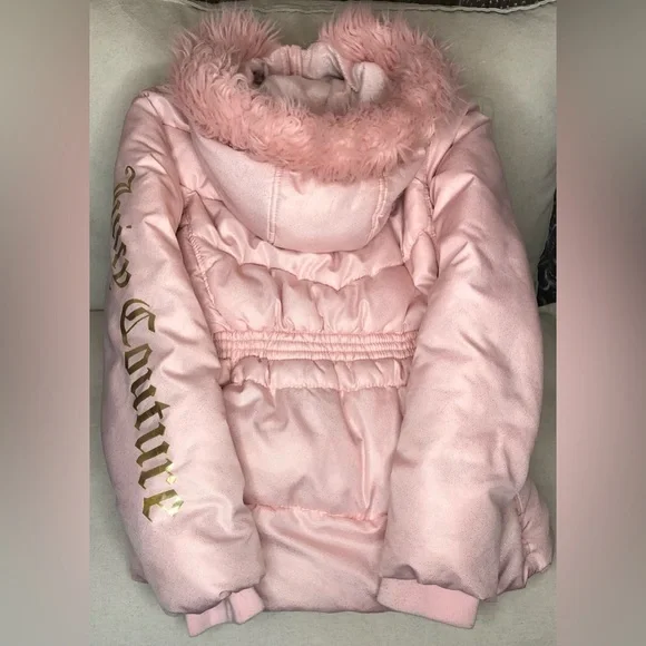 Juice Couture Los Angeles California Puffer for Girls Size 14 Pink Like New - Picture 9 of 11